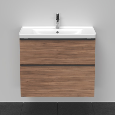 Тумба подвесная под раковину DURAVIT D-Neo DE435507979 784 мм х 452 мм, с выдвижным ящиком и выдвижным отделением, орех натуральный