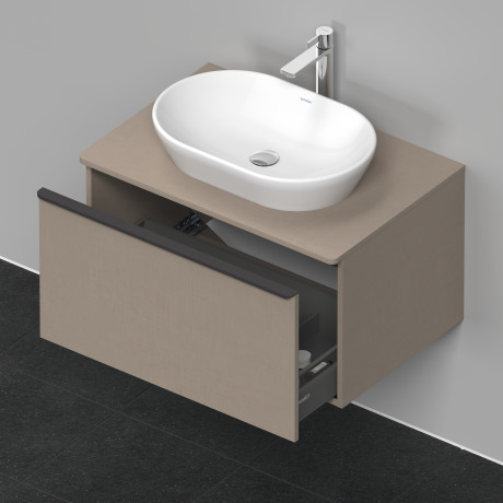 Тумба подвесная под раковину DURAVIT D-Neo DE494707575 800 мм х 550 мм, с консолью, с одним выдвижным ящиком, лён