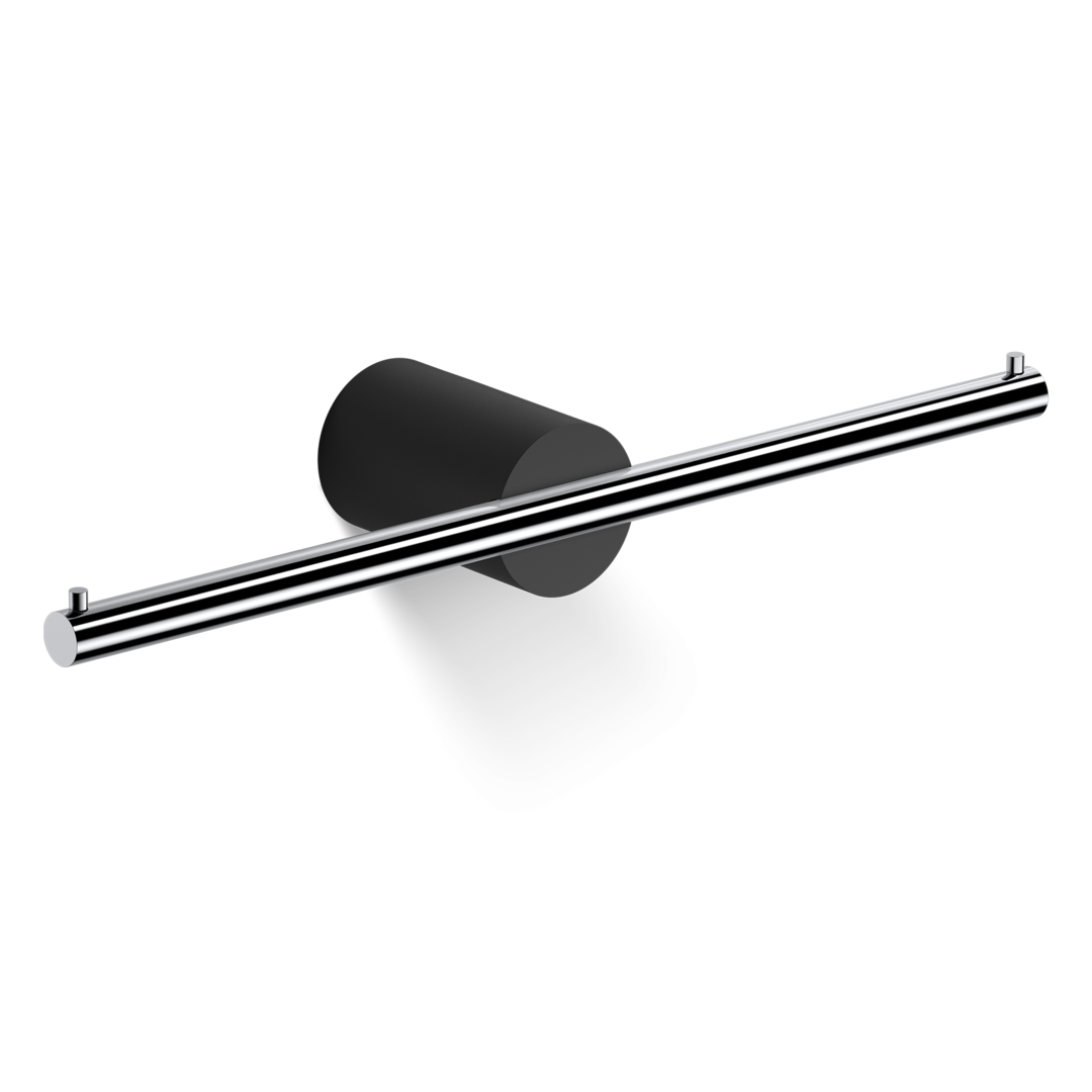 Держатель туалетной бумаги двойной DECOR WALTHER (STONE TPH2) 0974964     44 X 28 X 7 см, без крышки, композит Solid Surface черный матовый/хром