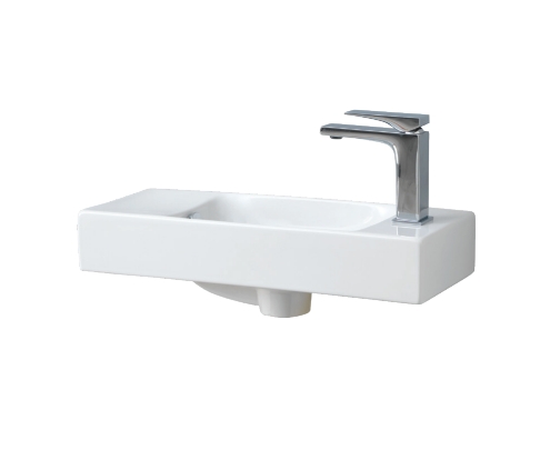 Раковина подвесная ARTCERAM BRICK LML002 01 00 540 мм х 200 мм, c отверстием под смеситель справа, c переливом, белый глянцевый