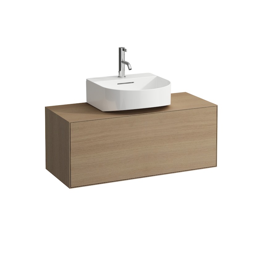 Тумба подвесная под раковину Laufen Boutique 4.0900.3.150.250.1 90 см, 1 ящик с отверстием по середине, светлый дуб