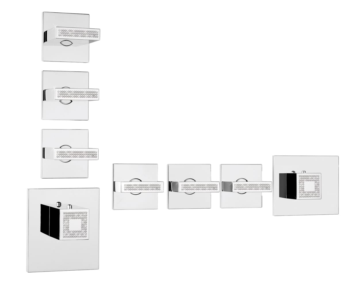 Термостатический смеситель для душа с высокой пропускной способностью Bossini Rectangular Z033205.030 цвет Хром