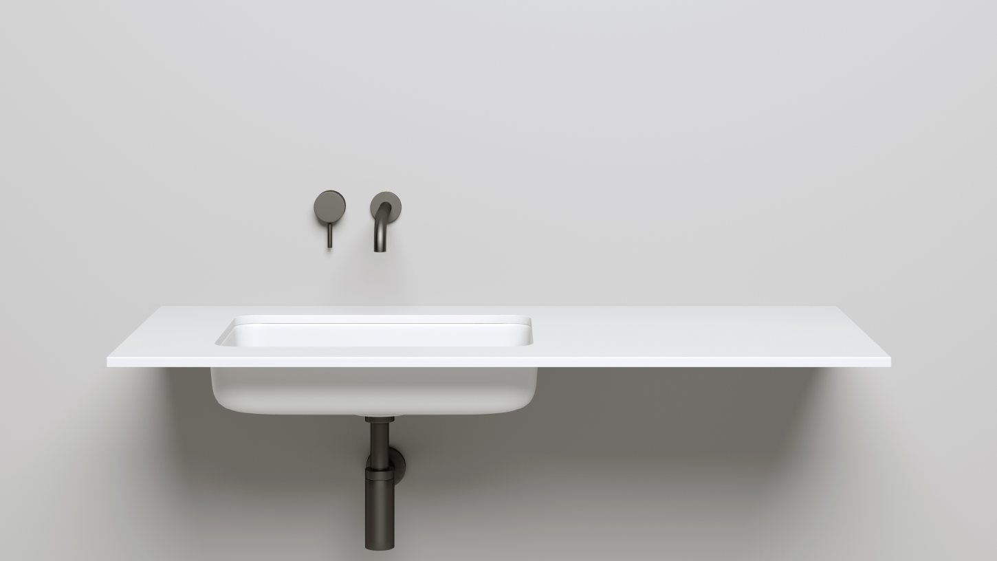 Раковина встраиваемая прямоугольная SALINI MAREA 09 1802209M 545х380х126мм, S-Stone, без донного клапана, цвет Белый матовый