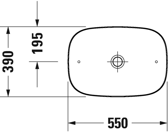 Раковина накладная DURAVIT ZENCHA 2373550079 390 мм  550 мм, без перелива, без площадки и отверстия под смеситель, белый