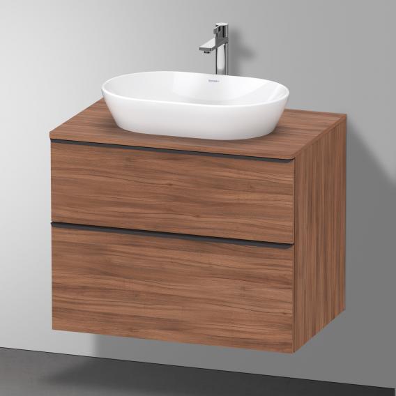Тумба подвесная под раковину DURAVIT D-Neo DE496707979 800 мм х 550 мм, с консолью, с двумя выдвижными ящиками, орех натуральный