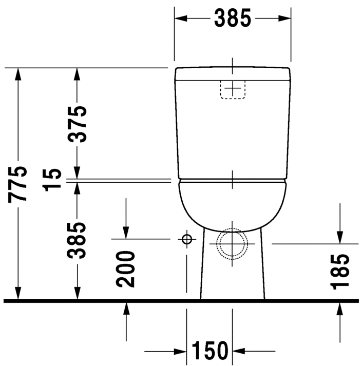 Напольный комбинированный унитаз Duravit D-Code 21180900002 белый