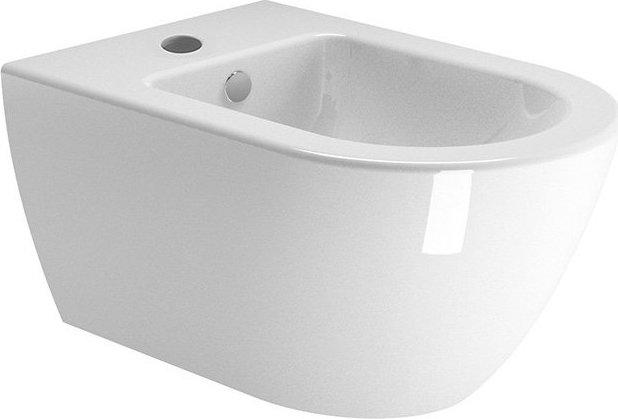 Биде подвесное GSI PURA 8865FR5111 550 мм х 360 мм, с отверстием под смеситель, с переливом, с креплением, цвет Белый глянцевый (старый артикул 8865111/  8865FR2111 )