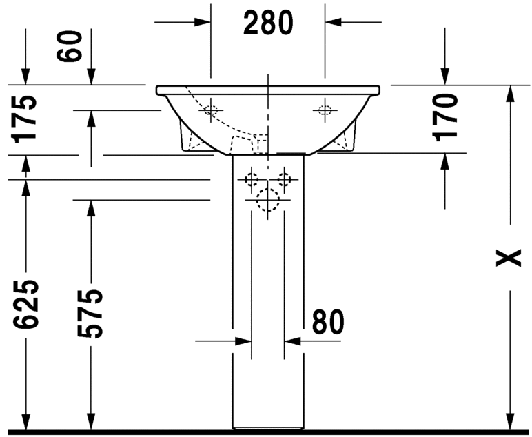 Раковина подвесная Duravit Darling New 2621550000 55х48см