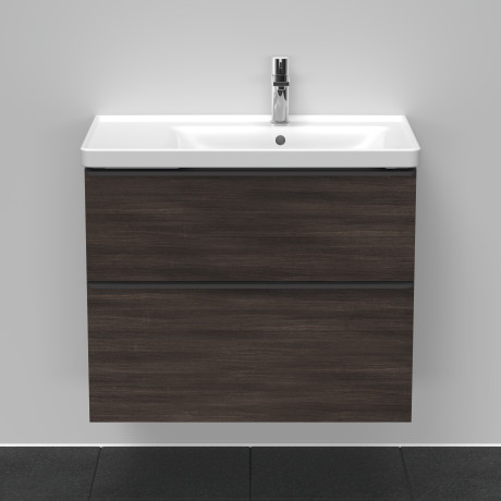 Тумба подвесная под раковину DURAVIT D-Neo DE435805353 784 мм х 452 мм, с выдвижным ящиком и выдвижным отделением, каштан тёмный