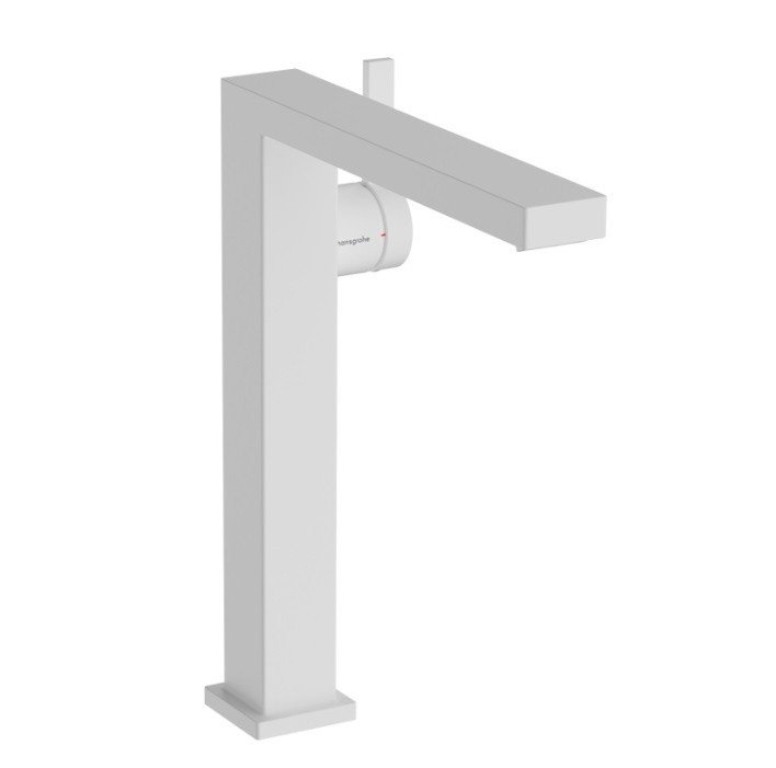 Однорычажный смеситель для раковины Hansgrohe Tecturis E 73070700 CoolStart, с клапаном push-open, цвет Белый матовый