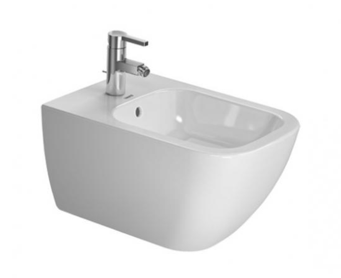 Подвесное биде Duravit Happy D.2 2258150000 с переливом, с креплением Durafix, белое