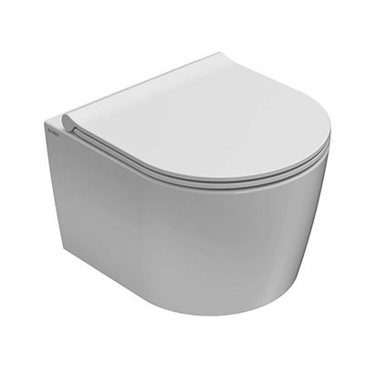 Унитаз подвесной безободковый укороченный GLOBO FORTY3 FOS06BI 360 мм х 430 мм, с креплением, белый глянцевый