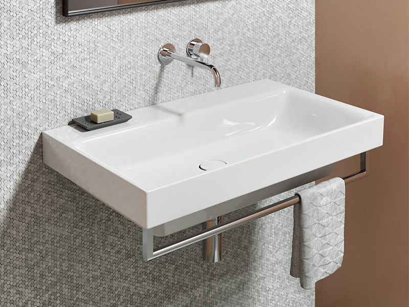 Раковина накладная/подвесная GSI NUBES 9623111 1000 мм х 500 мм, с отверстием под смеситель, с переливом, белая глянцевая