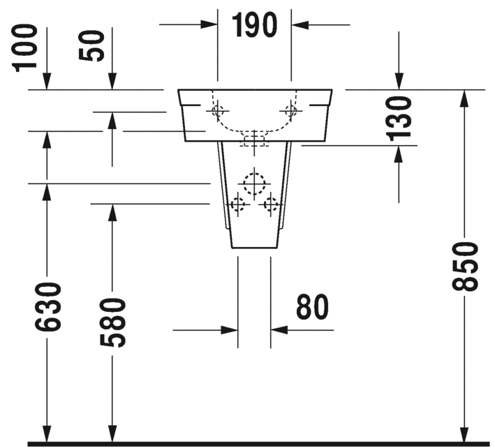 Раковина подвесная Duravit Starck 2 0761380008 43х38см