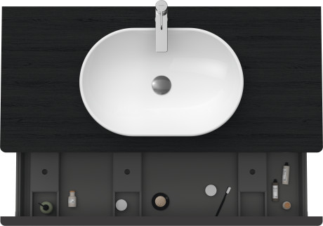 Тумба подвесная под раковину DURAVIT D-Neo DE494901616 1200 мм х 550 мм, с 1 выдвижным ящиком и консолью, чёрный дуб