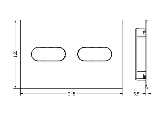 Клавиша смыва ARTCERAM INOX 710 710.000.BG  245х165 мм, 2 режима, нержавеющая сталь, цвет Gold