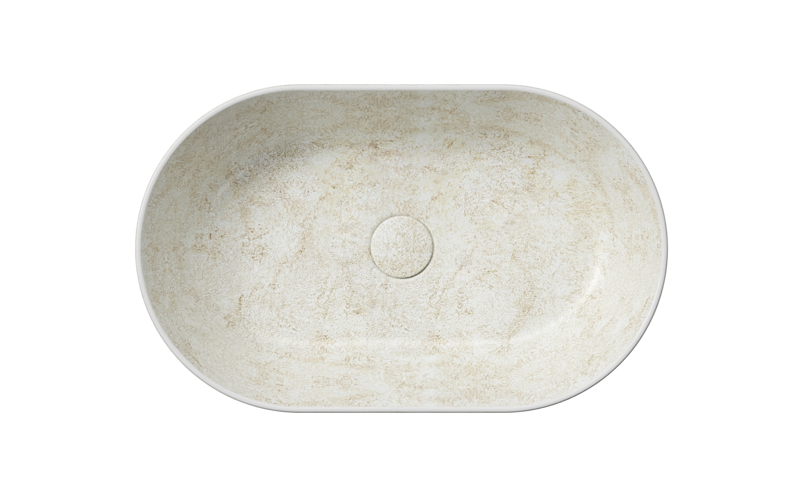 Раковина накладная овальная GSI AltaCeramica AC30538 600×370 мм, без отверстия под смеситель, цвет под бежевый камень Beige stone