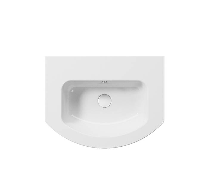 Раковина накладная/подвесная GSI PURA 8827111 620 мм х 480 мм, с отверстием под смеситель, с переливом, белый глянцевый