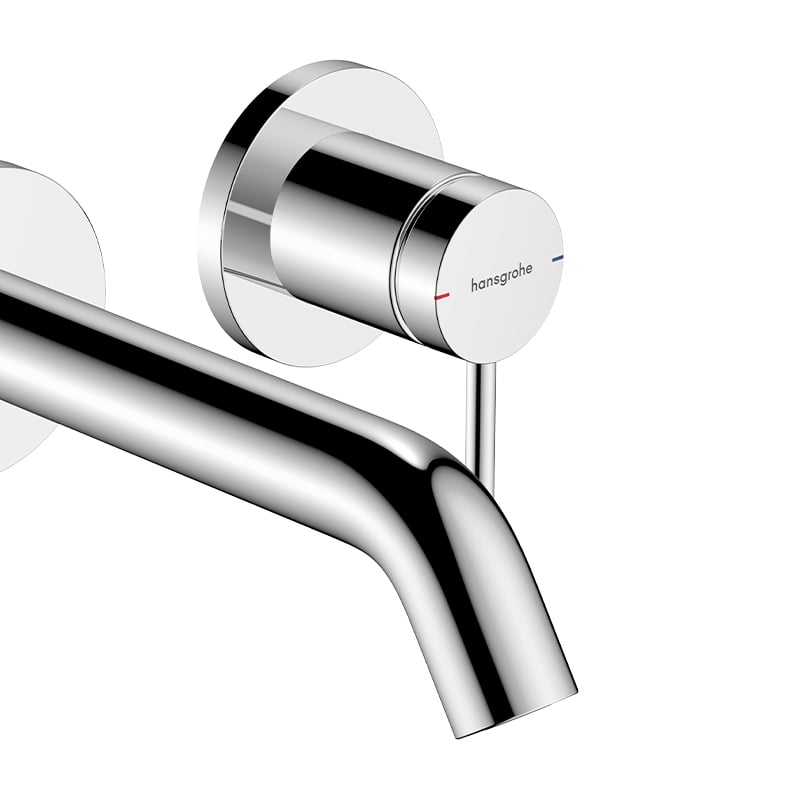 Настенный однорычажный смеситель для раковины HANSGROHE TECTURIS S 73350000 излив 165 мм, с EcoSmart+, цвет Хром