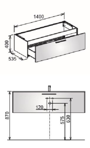 Тумба под умывальник Keuco Royal 60  32161 430000 корпус/фронт ламинат белый матовый