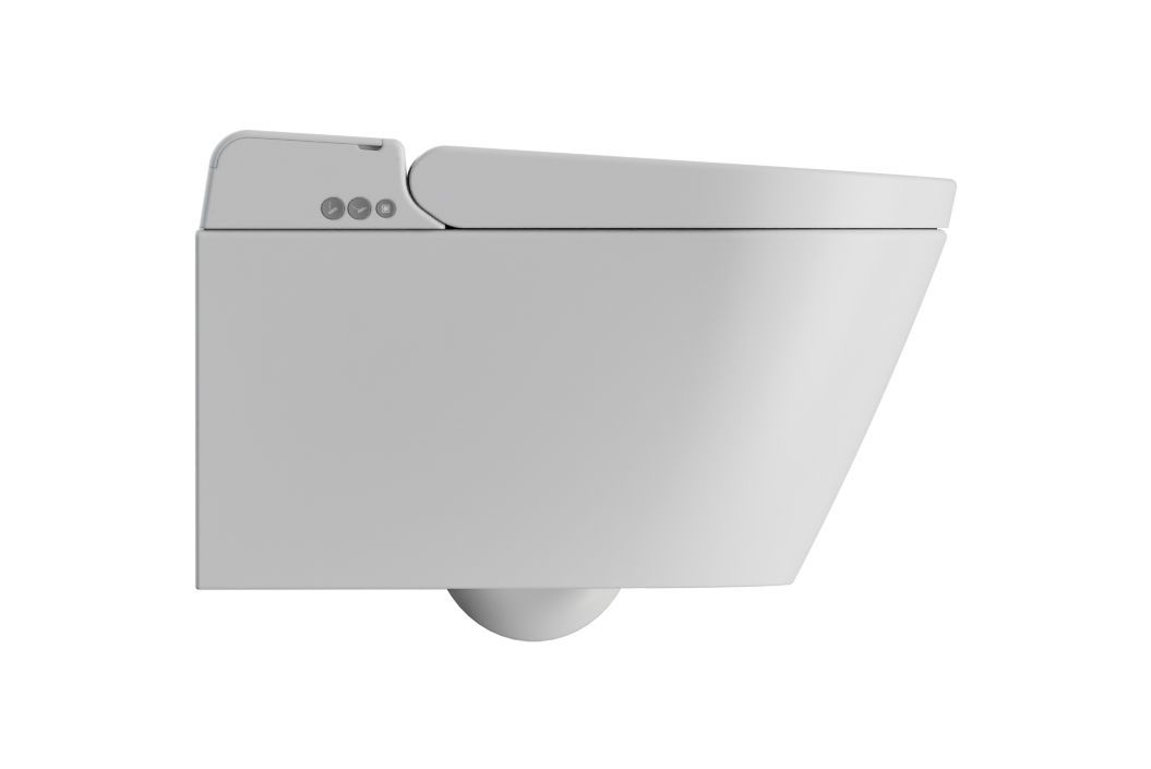 Подвесной умный безободковый унитаз GSI WClean 7418K09 590х375 мм, с модулем электронного биде и сиденьем Soft-Close, цвет Белый матовый