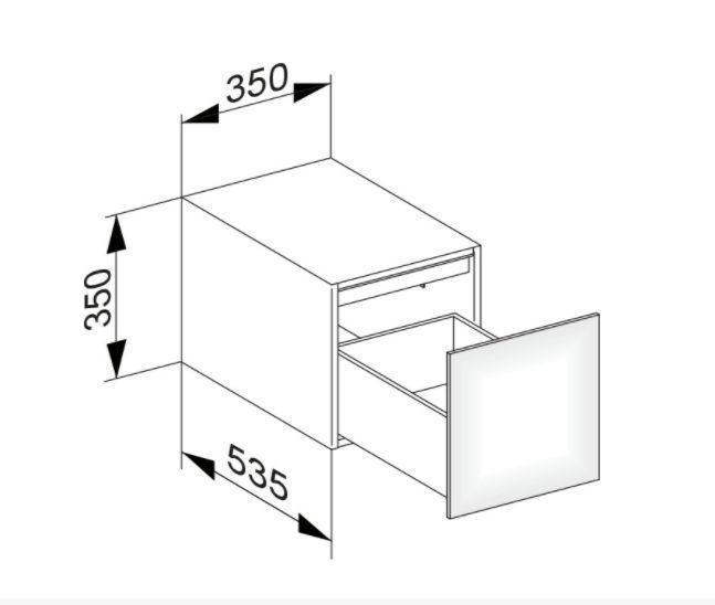 Боковая тумба KEUCO EDITION 11 31320 110000 с одним выдвижным фронтом, корпус матовый лак/фасад глянцевое стекло, антрацит