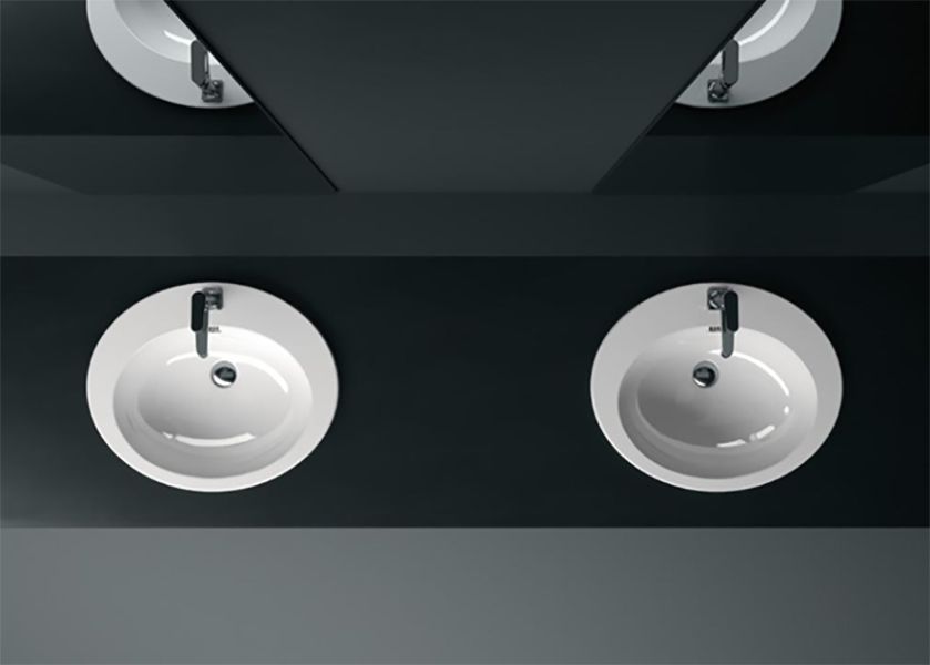 Раковина встраиваемая сверху GSI CITY MASIAN111 520 мм х 610 мм, с 1 отверстием под смеситель, с переливом, белая глянцевая (изделие снято с производства)