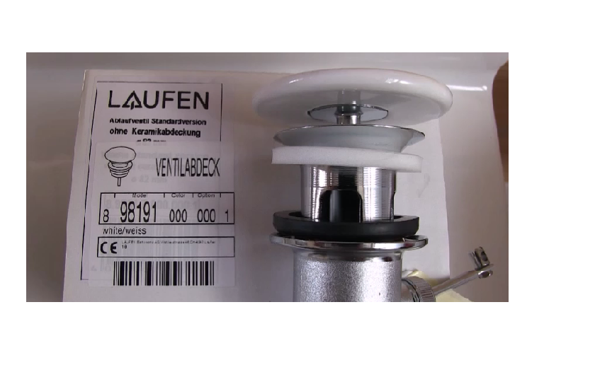 Донный клапан  автоматический  для раковин Laufen   8.9819.1.000.000.1 с крышкой Saphirkeremik, белый