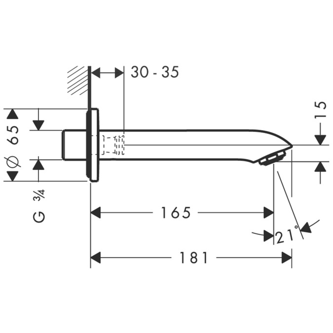 Излив для ванны Hansgrohe Metris 31494000 Хром