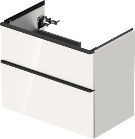 Тумба подвесная под раковину DURAVIT D-Neo DE435802222 784 мм х 452 мм, с выдвижным ящиком и выдвижным отделением, белый глянцевый