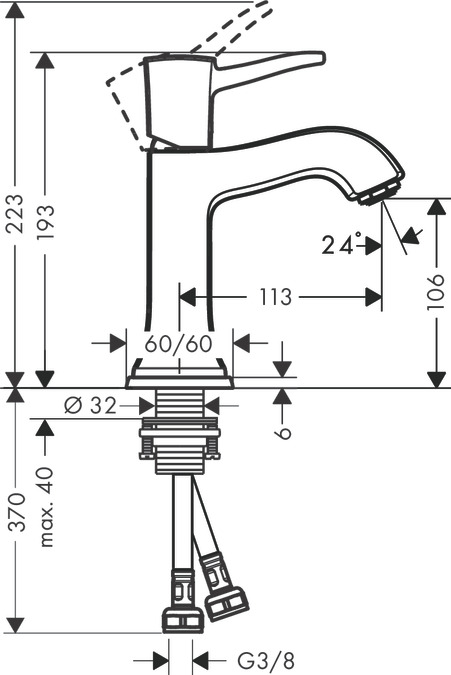 Смеситель для раковины Hansgrohe Metropol Classic 31301000 Хром