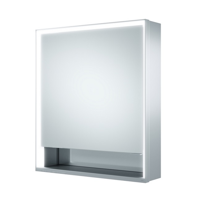 Правый зеркальный шкаф с подсветкой для настенного монтажа KEUCO Royal Lumos 14301 171103 165х650х735 мм, Dali-управляемый, цвет Алюминий серебристый анодированный/Белый