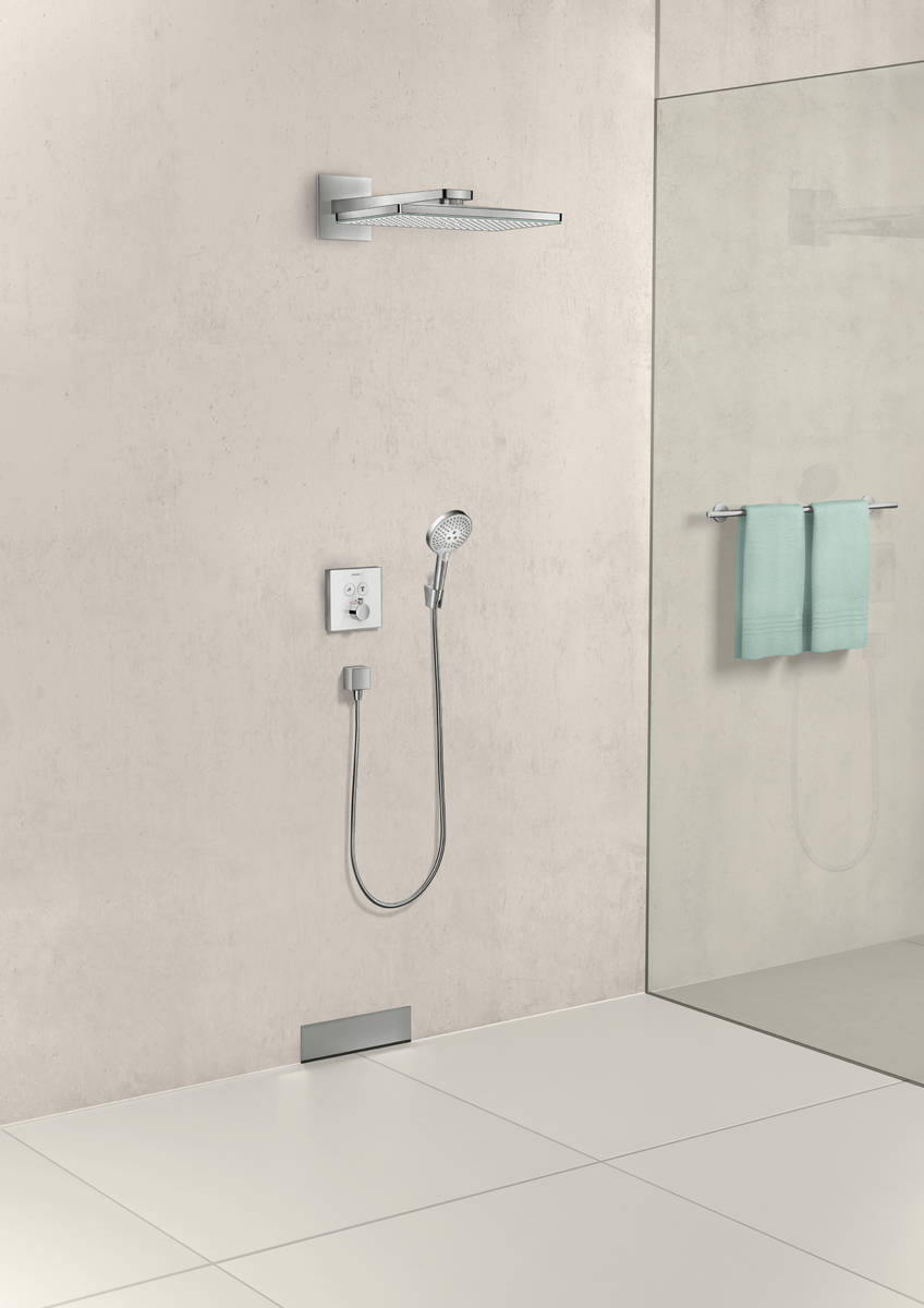 Верхний душ с настенным держателем Hansgrohe Rainmaker Select 24003400 Хром/Белый