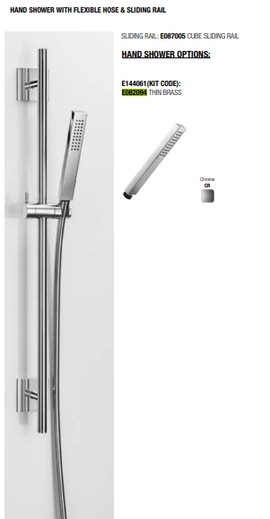 Ручной душ прямоугольной формы ALMAR Thin and Shower E082094.HB цвет латунь брашированная