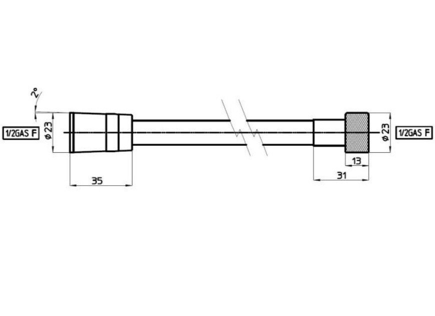 УЦЕНКА. Душевой шланг BOSSINI (CROMOLUX)  A00167C.073.1_УЦ   из армированного нейлона 1500 мм, черный матовый (073), упаковка-пакет / Товар с выставки. Состояние хорошее.