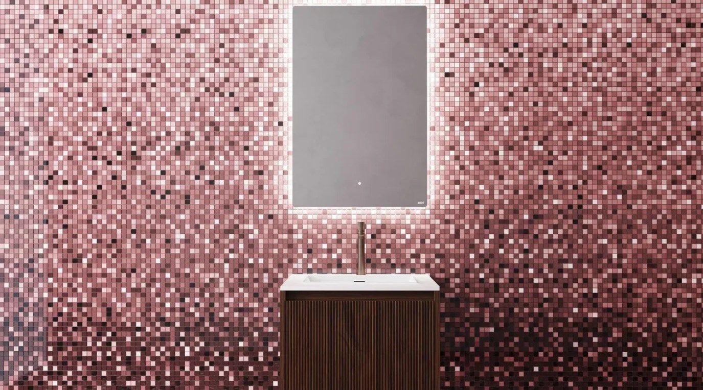 Зеркало с LED - подсветкой и подогревом SALINI OMBRA 27M018090BH 800х900х25мм, с сенсорным включателем, цвет Серый