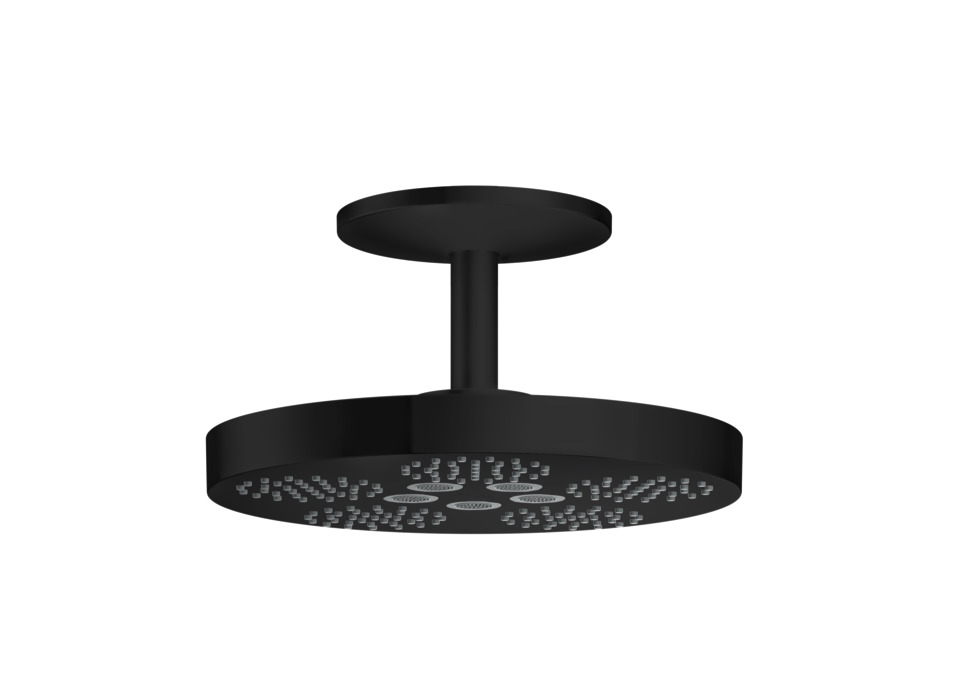 Верхний душ 280 2jet AXOR One 48494670 с потолочным подсоединением, чёрный матовый