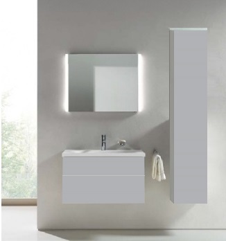 Высокий шкаф-пенал Keuco Royal Reflex  34030 130002 корпус матовый лак/фасад стекло титан