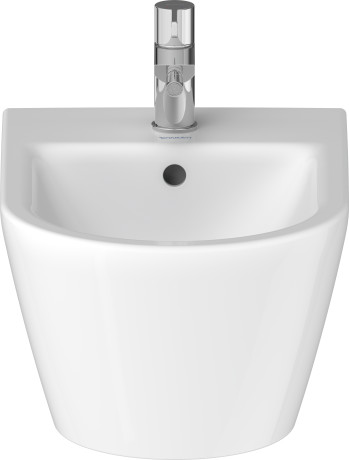 Подвесное биде Duravit D-Neo 2294150000 370 мм х 540 мм, c отверстием под смеситель, с переливом, с креплением Durafix, белое