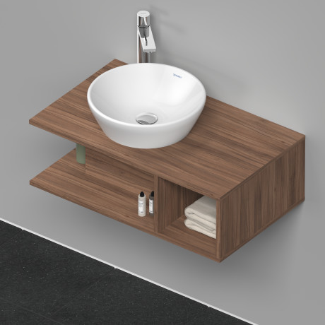 Тумба подвесная под раковину DURAVIT D-Neo DE491807979 800 мм х 480 мм, с консолью, с открытой полкой справа, орех натуральный