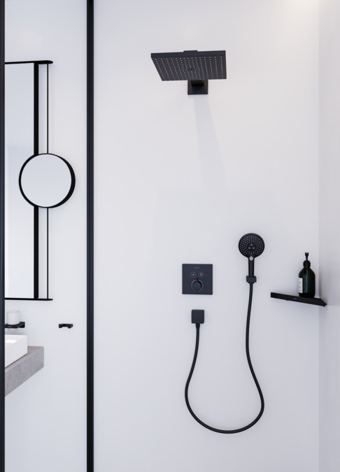 Косметическое зеркало без подсветки HANSGROHE AddStoris 41791340 Шлифованный чёрный хром