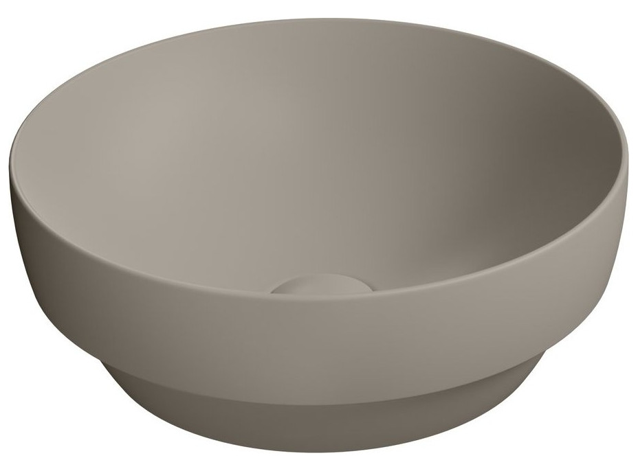Раковина-чаша встраиваемая сверху GSI PURA 884605 диаметр 400 мм, без отверстия под смеситель, без перелива, цвет Tortora Matte