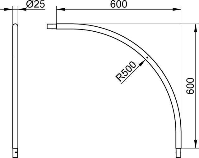 Труба угловая 90° KEUCO Plan 14925 170000 алюминий серебристый анодированный