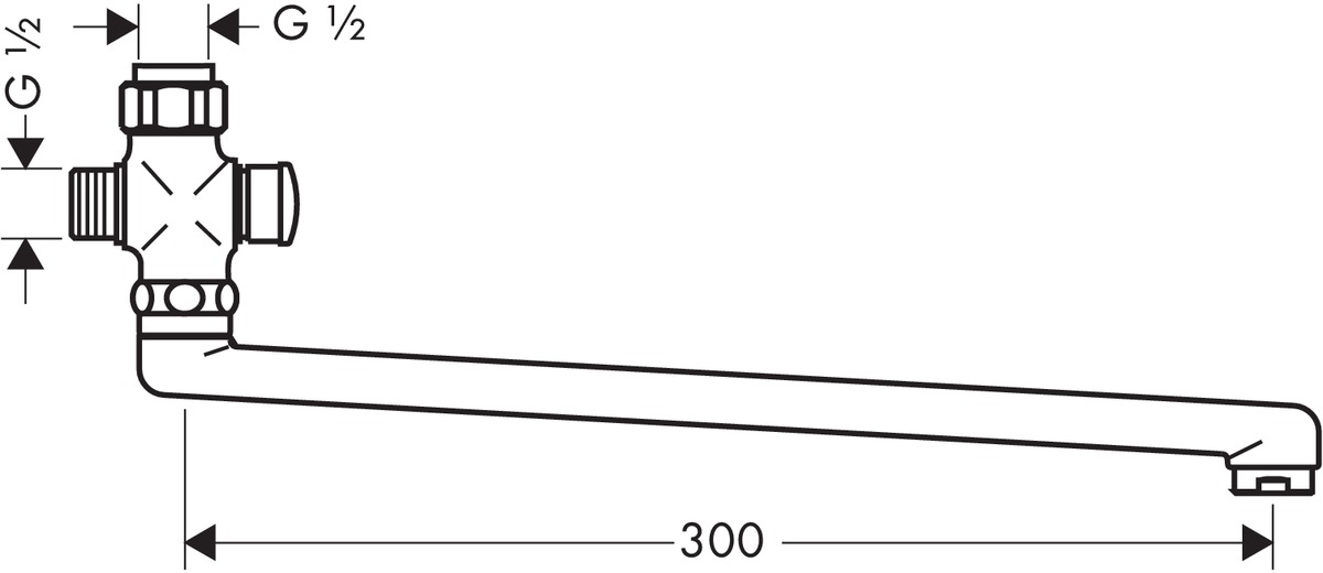 Длинный излив к смесителю для душа Hansgrohe Metropol S 14495000 Хром