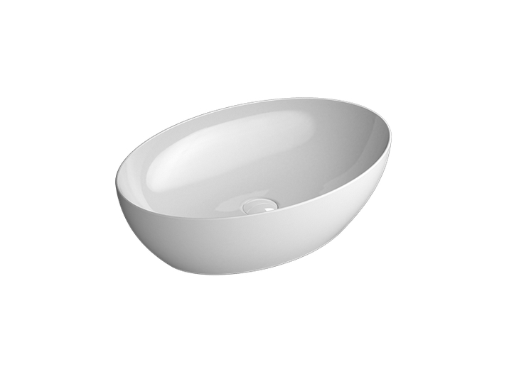 УЦЕНКА. Раковина-чаша накладная GSI PURA    884211_УЦ/2     600 мм х 420 мм, без отверстия под смеситель, без перелива, белый глянцевый / Дефект: точка в эмали