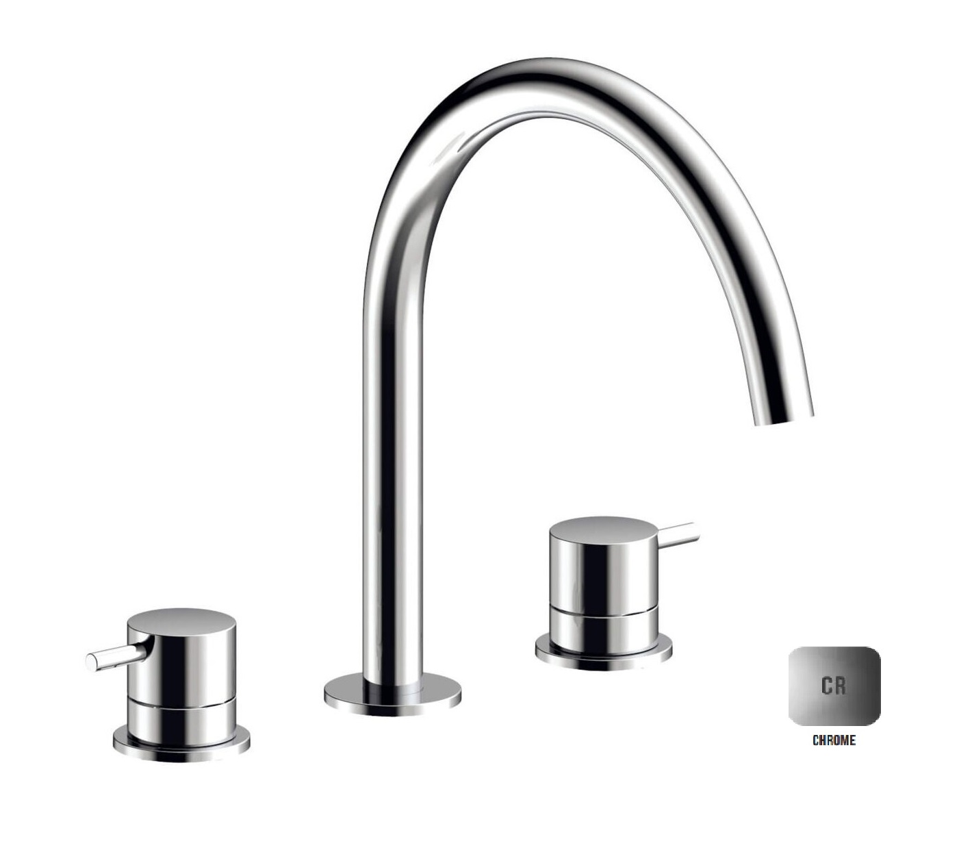 Двухвентильный смеситель для раковины ALMAR WASH BASIN E214004.CR излив 221 мм, цвет Хром