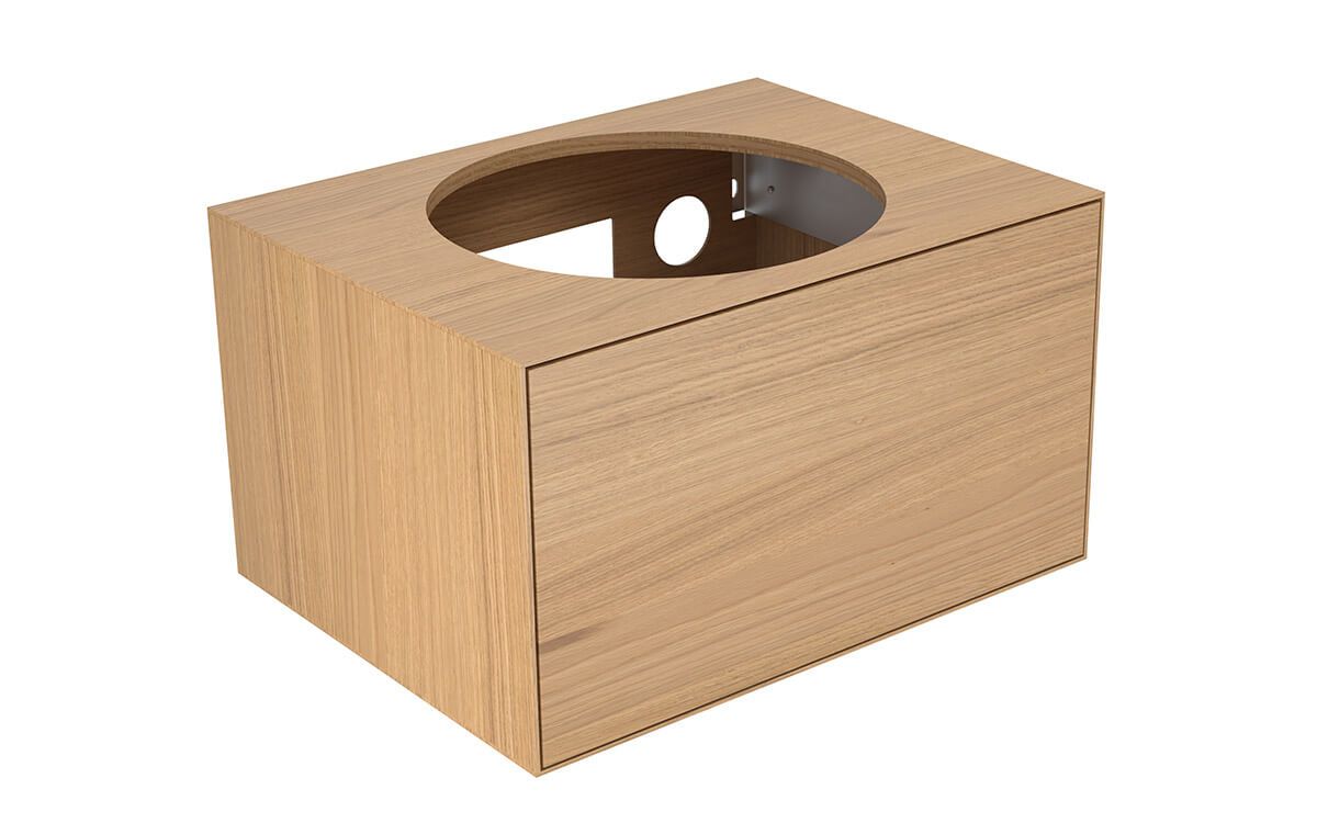 Тумба под умывальник Keuco Edition Lignatur 33370 700021 700х400х535 мм 1 ящик фасад дуб корпус дуб