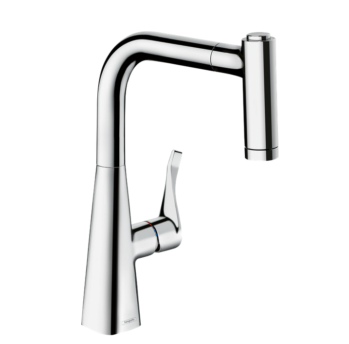 Однорычажный смеситель для кухни с вытяжным душем HANSGROHE Metris M71 73800000 220 мм, цвет Хром