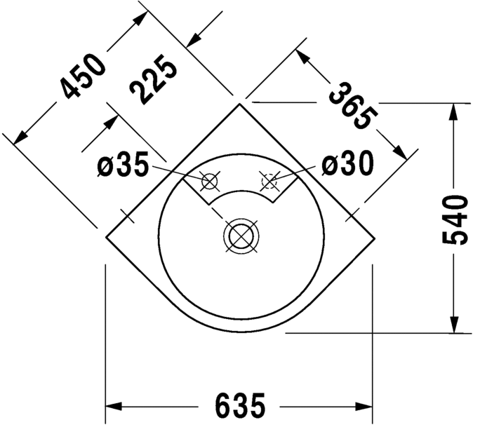 Раковина подвесная Duravit Architec 0448450000 63х54см