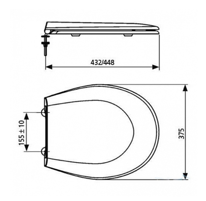 РАСПРОДАЖА Сиденье с крышкой для унитаза Sanit 8000 56 031 86 с металлическим крепежом, пергамон